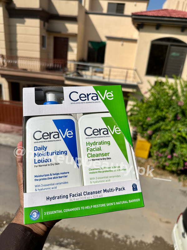 CeraVe Duo Box featuring the Daily Moisturizing Lotion and Hydrating Facial Cleanser, 355 ML each Bottle both made in the New york USA 🇺🇸.