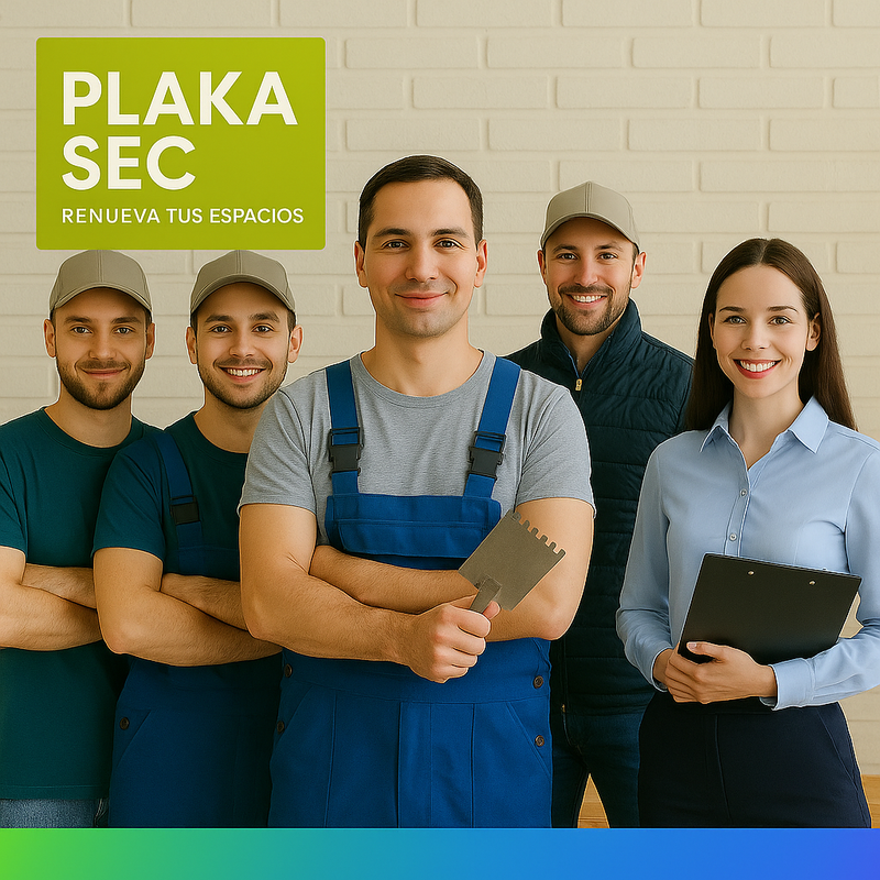 Equipo de Plakasec trabajando en instalación