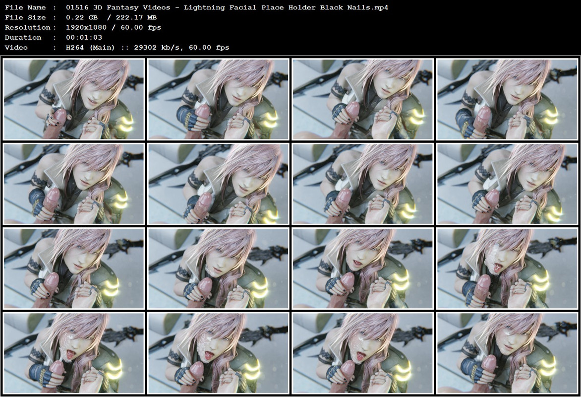 01516 3D Fantasy Videos - Lightning Facial Place Holder Black Nails.mp4