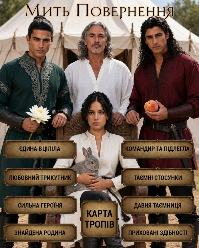 ЄДИНА ВЦІЛІЛА • ЛЮБОВНИЙ ТРИКУТНИК • СИЛЬНА ГЕРОЇНЯ • ЗНАЙДЕНА РОДИНА • КОМАНДИР ТА ПІДЛЕГЛА • ТАЄМНІ СТОСУНКИ • ДАВНЯ ТАЄМНИЦЯ • ПРИХОВАНІ ЗДІБНОСТІ
