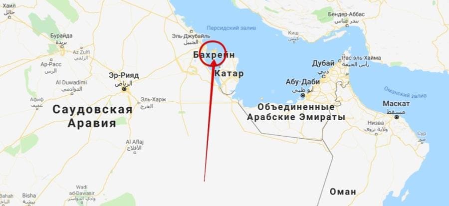 Бахрейн на карте Бахрейн на карте