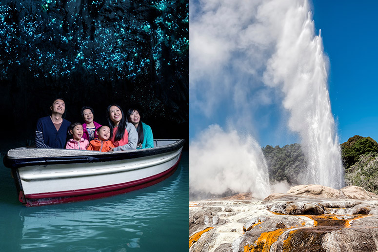 Waitomo Caves & Rotorua including Te Puia Small Group Tour from Auckland | Shaara Deals