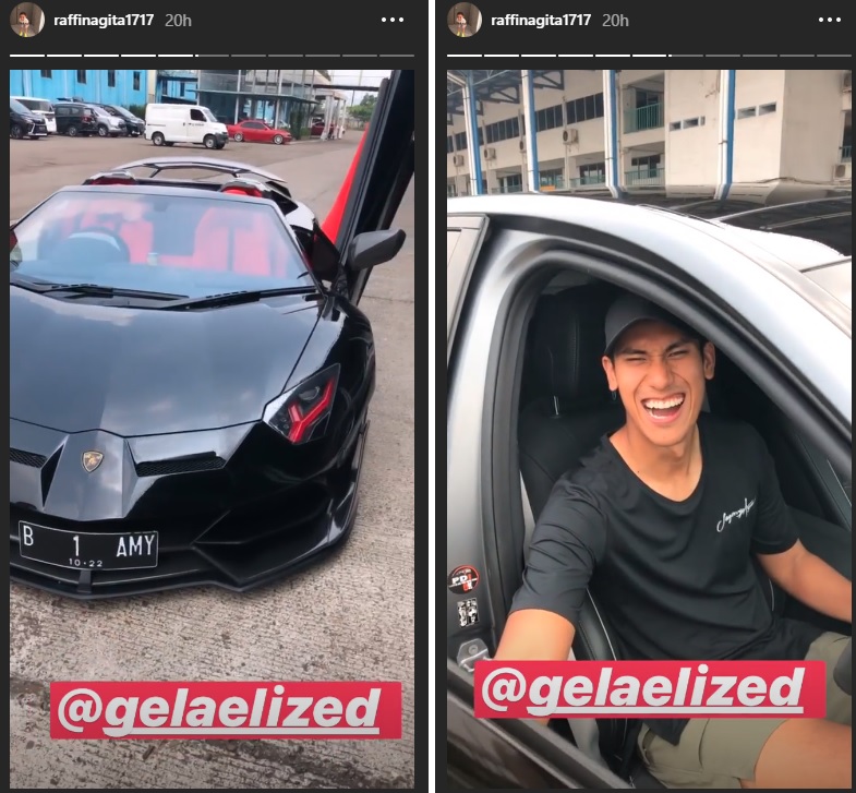 Raffi Ahmad menunjukkan mobil mewahnya dan milik Sean Gelael