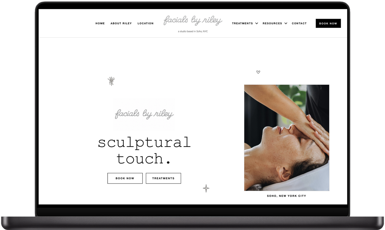 Facials by Riley website preview