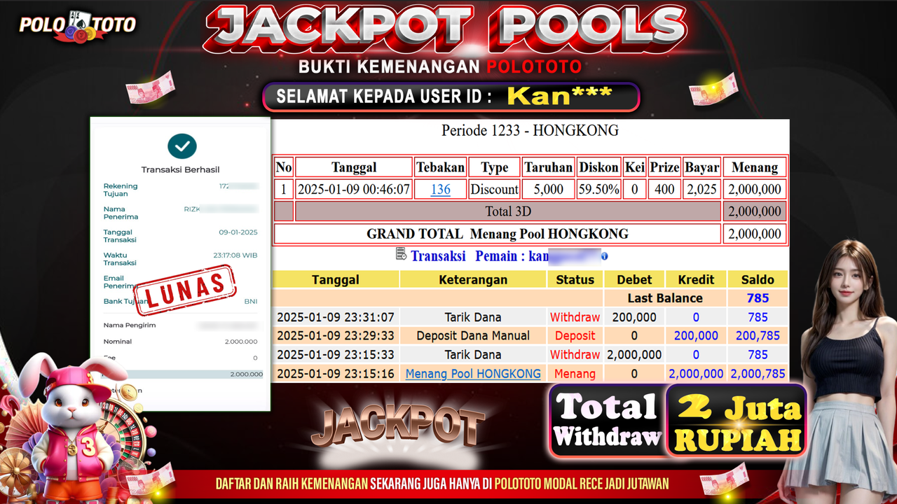 POLOTOTO JACKPOT TOGEL PASARAN HONGKONG Rp.2,000.000,-