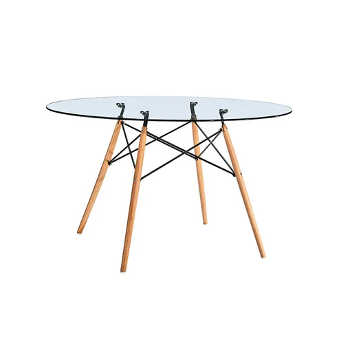 Mesa Eames Redonda Vidrio 100cm
