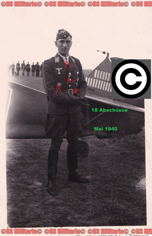 Jagdflieger Pilot Werner Mölders Messerschmitt Me 109 22 Abschüsse France 1940