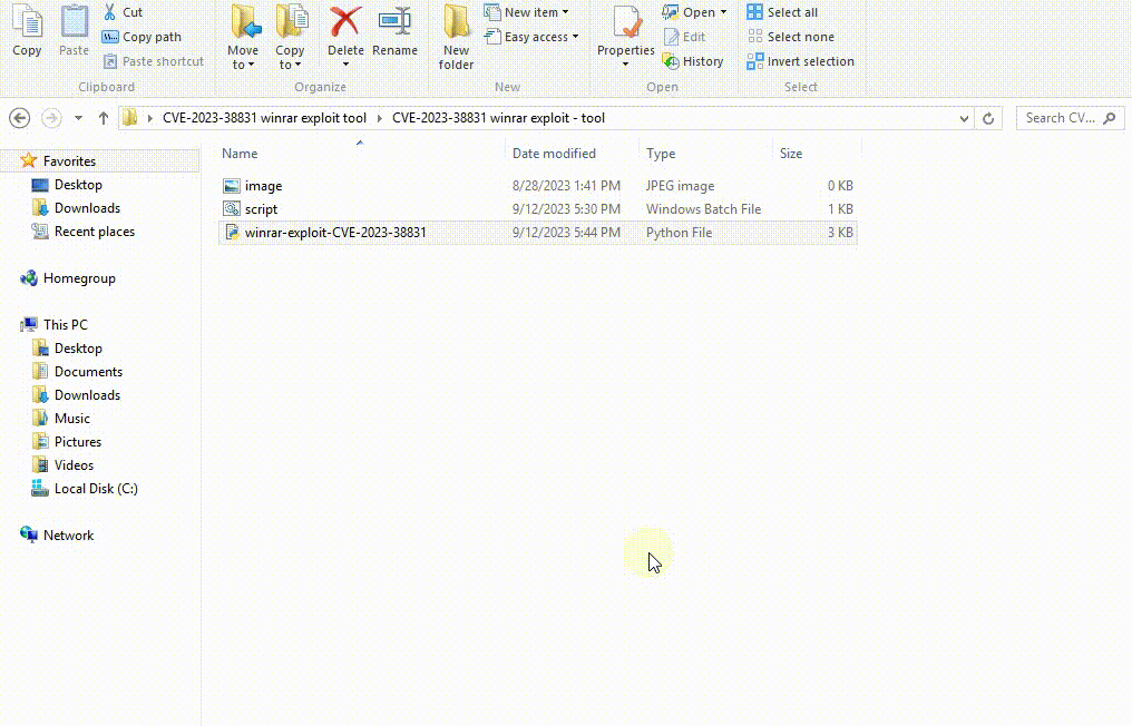 winrar exploit CVE 2023-38831 tool poc test​ README1