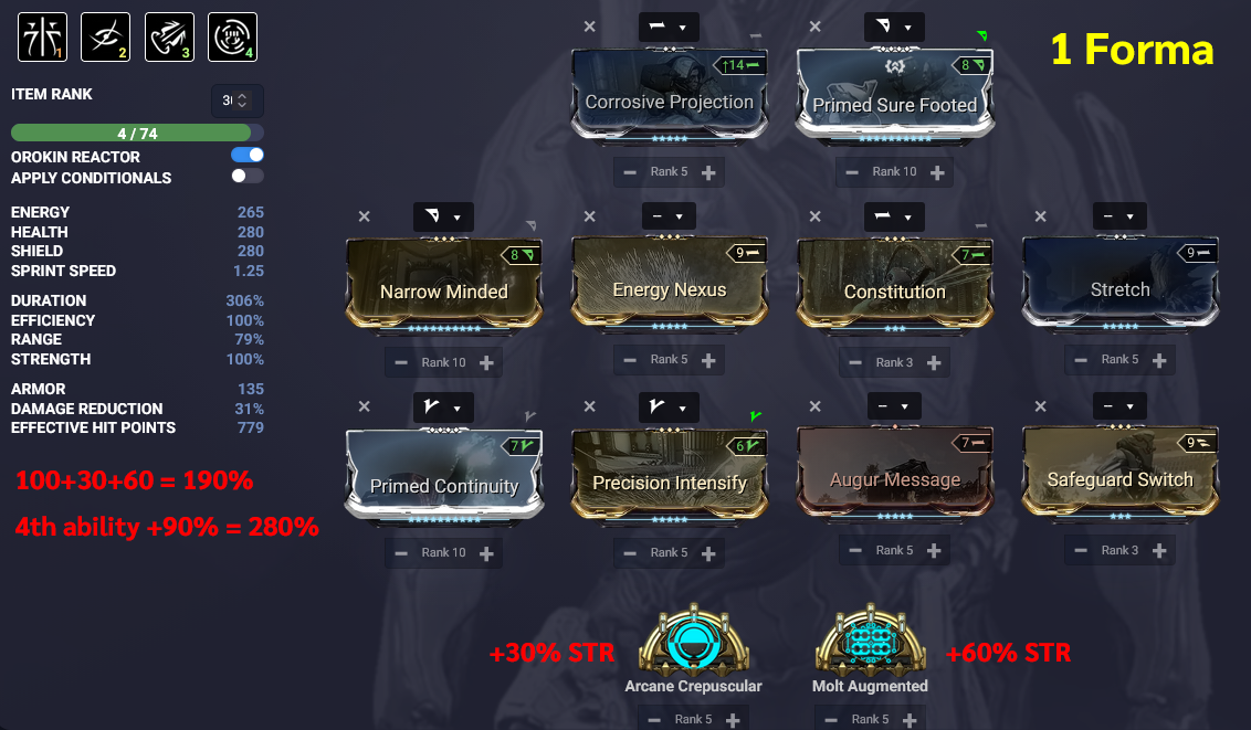0 Forma Loki Prime Build by aongreyfox - 0 Forma Comfy Loki, Duration ...