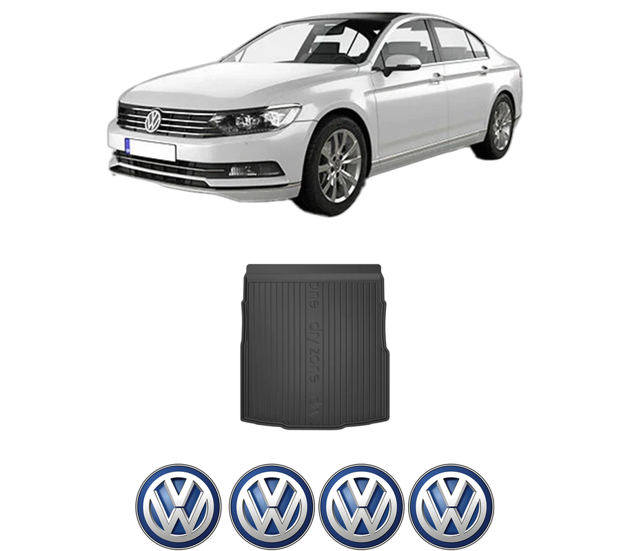 Tavita Portbagaj Volkswagen PASSAT B8 (3G2, CB2) din 2014-2024, Protectie Portbagaj Auto, 4x Stickere auto cu Volkswagen