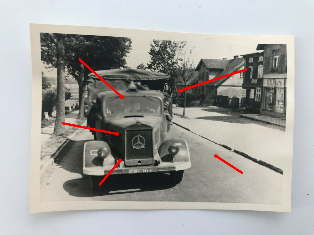 Foto Polen, Ostpreußen, Mercedes LKW Bei Gehlenburg, Dorf, Strasse
