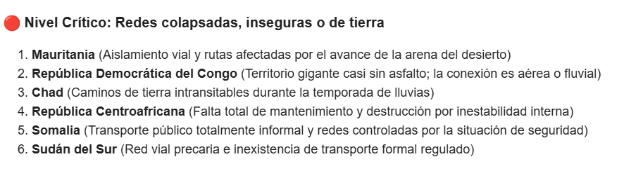 Análisis de la infraestructura vial y del transporte público en - Foro África