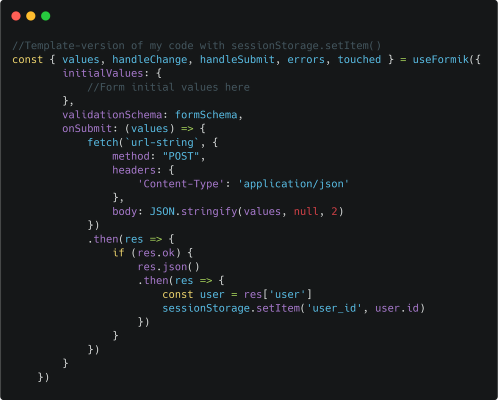 sessionStorage.setItem()