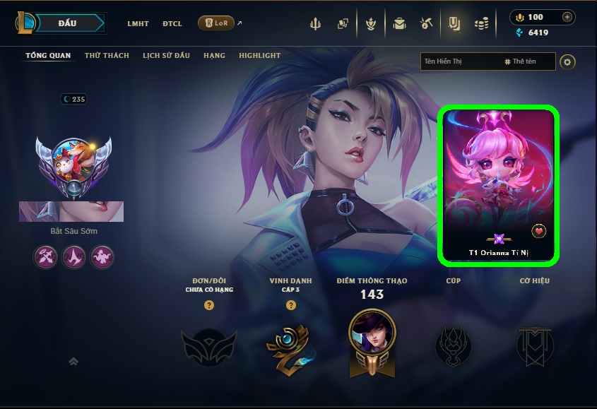 Acc LMHT # - Không Khung