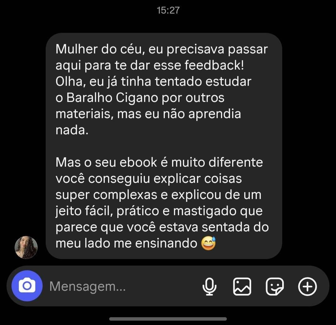Depoimento de cliente no WhatsApp