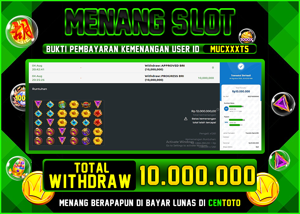 BUKTI JACKPOT LUNAS CENTOTO