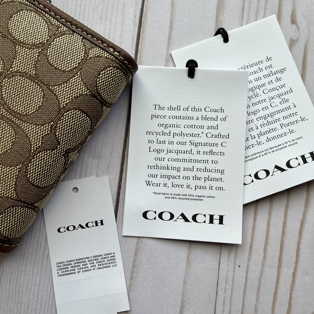 COACH Small Zip Around Wallet In Signature Jacquard Khaki COACH Small Zip Around Wallet In Signature Jacquard Khaki