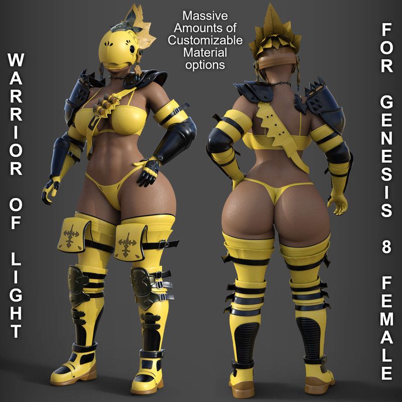 Warrior of Light Outfit for Genesis 8 Female