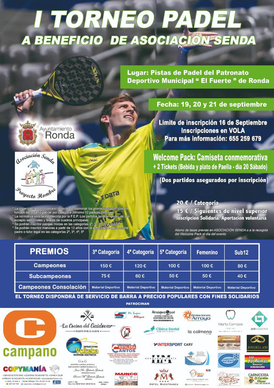 Torneo de Pádel a beneficio de la Asociación Senda