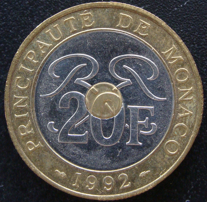20 Francos. Mónaco (1992) MON-20-Francos-1992-anv