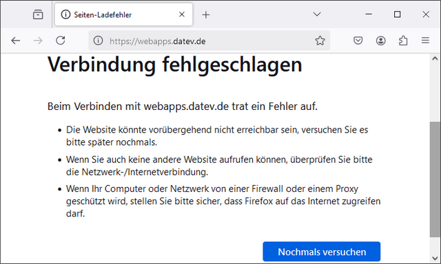 DATEV Web-Apps Fehler
