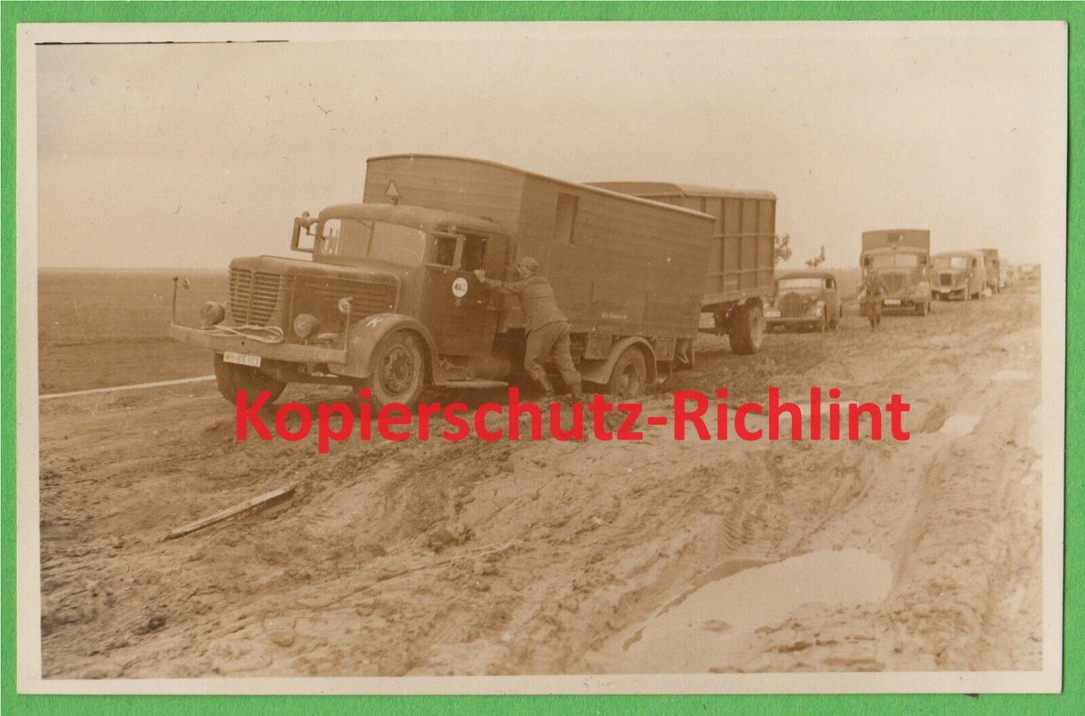 Wehrmacht Ostfront Büssing LKW Lastwagen im Schlamm Kennung Kleist