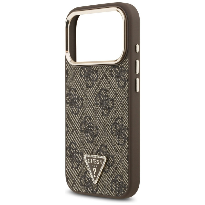 Husa pentru iPhone 18 Pro / iPhone 17 Pro Guess Hardcase 4G Triangle Logo MagSafe, Incarcare wireless, Calitate premium, Maro imageye 3283147