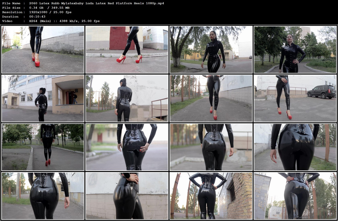 2060 Latex Rubb Mylatexbaby Luda Latex Red Platform Heels 1080p mp4