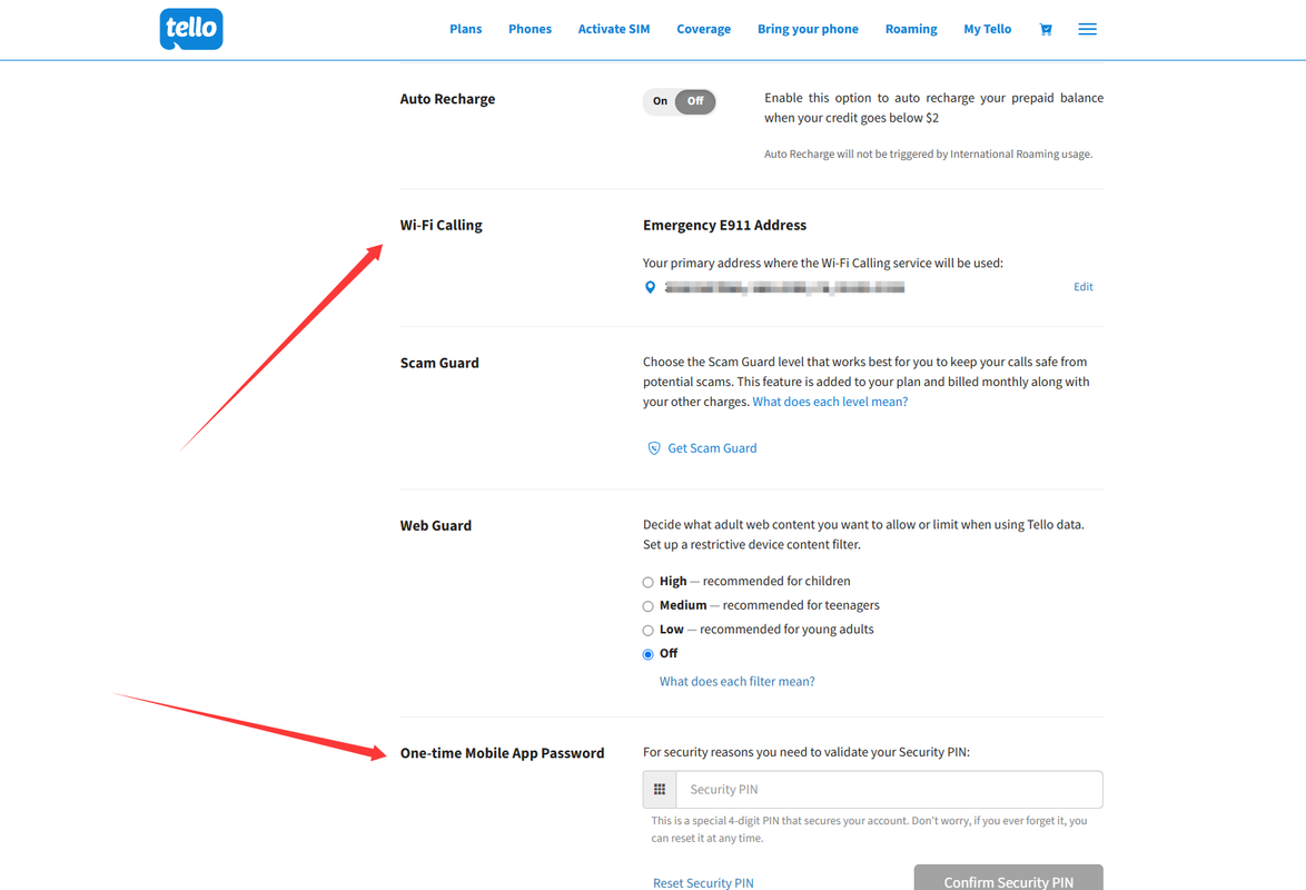 wificalling&pin设置 wificalling&pin设置