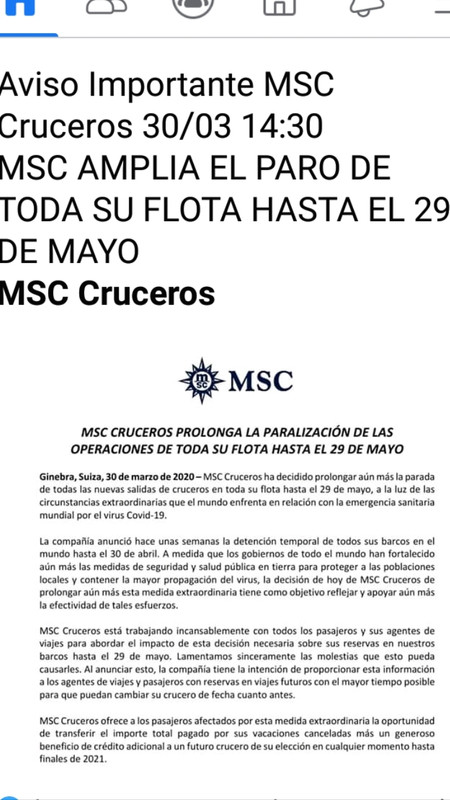 Coronavirus y Cruceros: restricciones y cancelaciones - Foro Cruceros