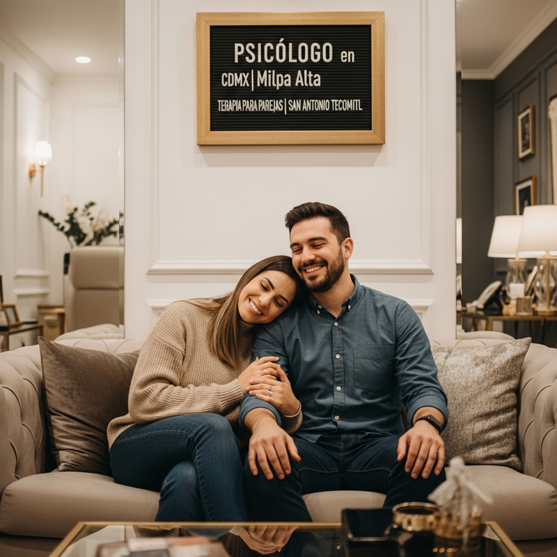 Pareja feliz después de terapia