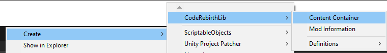 Content Container Create