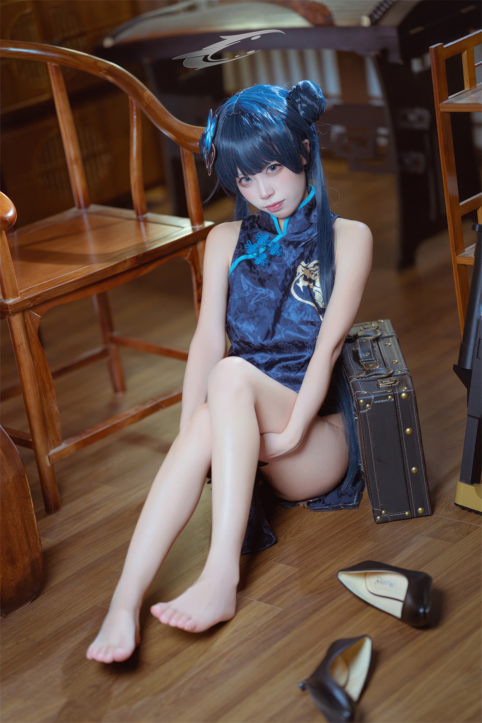 三無人型 COS 二次元：蔚蓝档案龙华妃咲旗袍写真（42P／407M）插图8