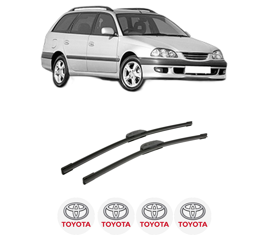 Set stergatoare auto TOYOTA AVENSIS Estate (_T22_) din 1997-2003, pentru parbriz auto, 2 bucati, Bosch Aerotwin Retrofit, din cauciuc siliconat rezistent, 4 Stickere Auto TOYOTA
