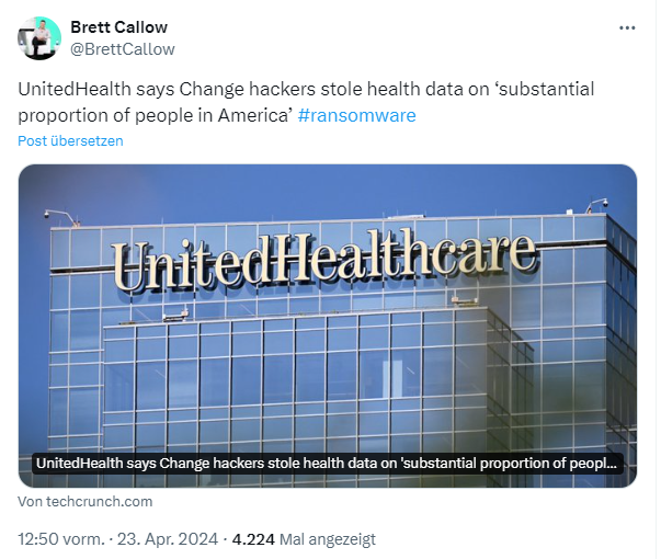 UnitedHealth Cyberangriff, viele US-Betroffene