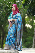 Close-up of Handwoven Banarasi Zari Design