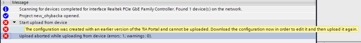 I cant upload program to a project I cant upload program to a project