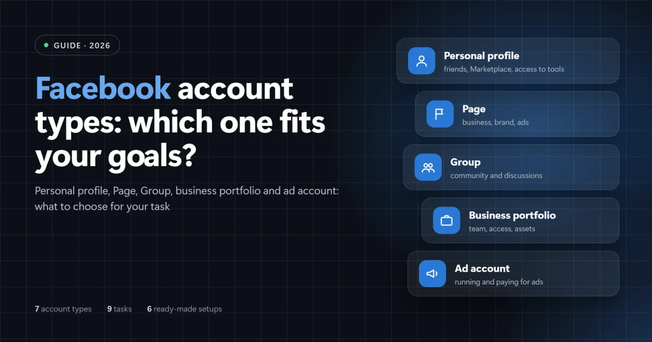 Facebook account types: which one fits your goals - 2026 guide