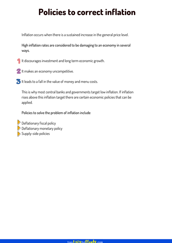 Policies to correct inflation
