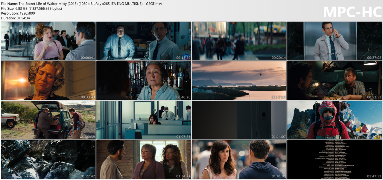 The Secret Life of Walter Mitty (2013) (1080p Blu Ray x265 ITA ENG MULTISUB) GEGE mkv thumbs