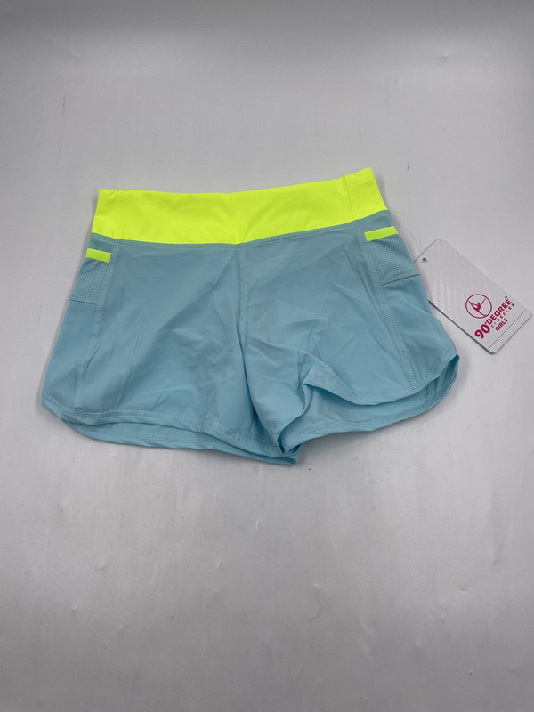 90 DEGREE BY REFLEX NEON LIME/LIGHT BLUE ATHLETIC SHORTS GIRLS 10/12 SHG3745