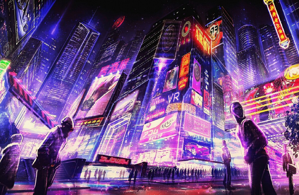 Cyberpunk neon background фото 54
