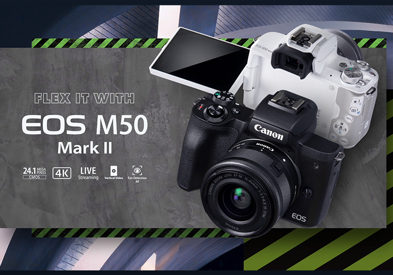 jual Canon EOS M50 Mark II EF-M 15-45mm garansi resmi 