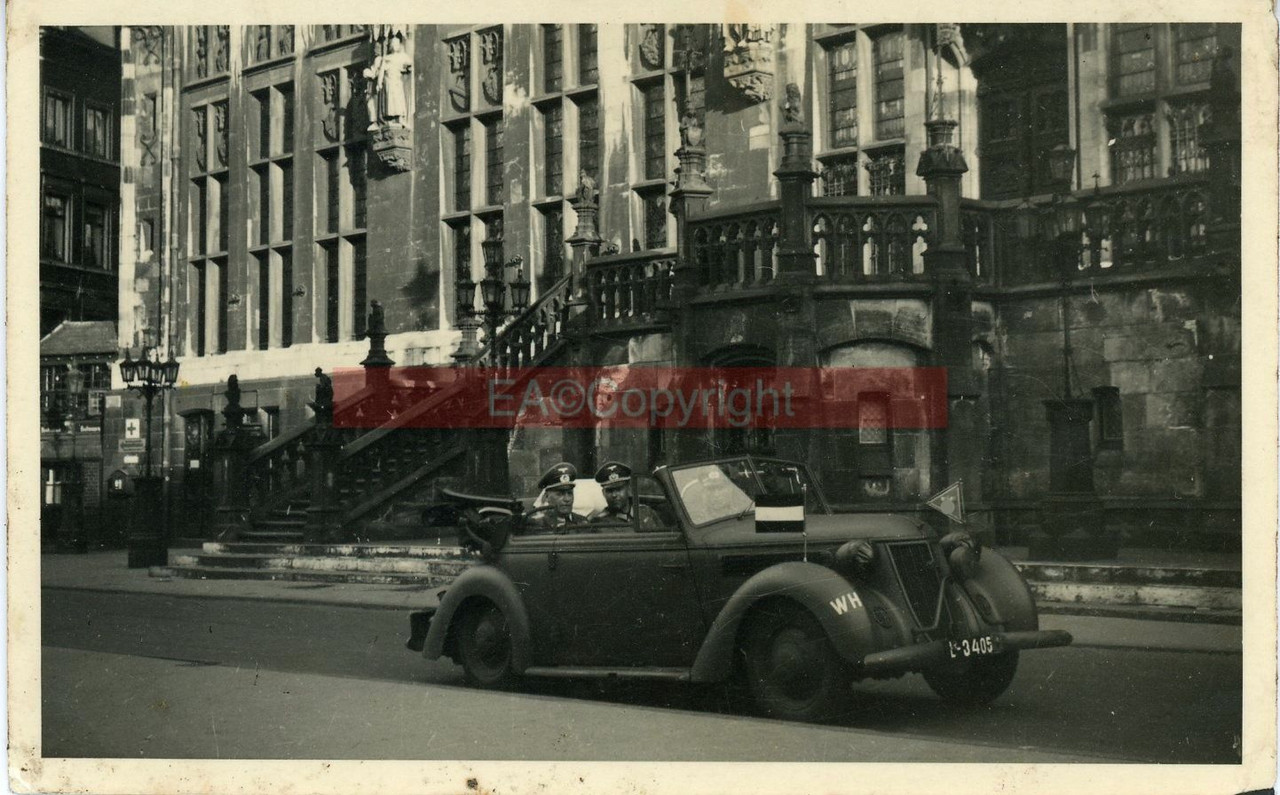 Cabrio PKW Auto Wagen Kübelwagen Fahne Offizier 