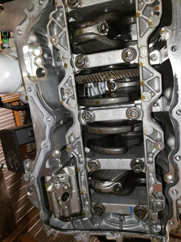 Balance shaft delete and oil pan modification. Ford Mustang Ecoboost