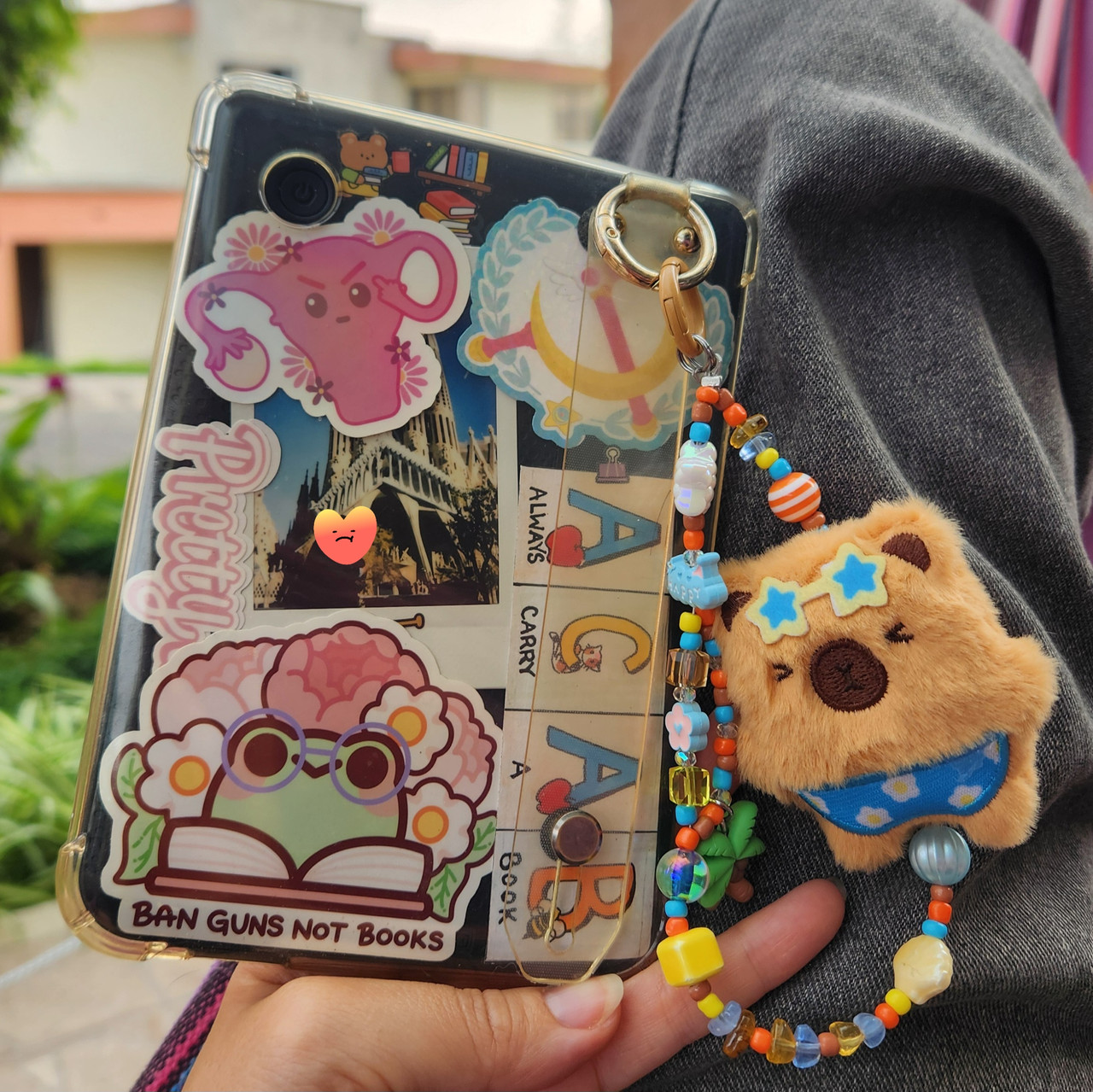 my kobo with stickers and photos as described below