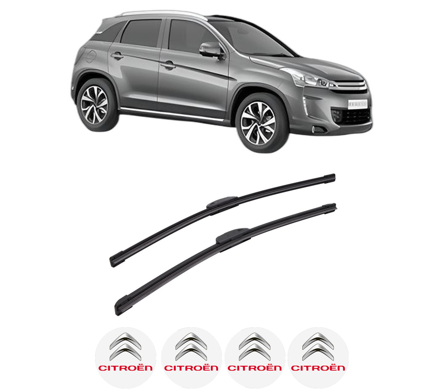 Set stergatoare auto CITROEN C4 AIRCROSS din 2012, pentru parbriz auto, 2 bucati, Bosch Aerotwin Retrofit, din cauciuc siliconat rezistent, 4 Stickere Auto CITROEN