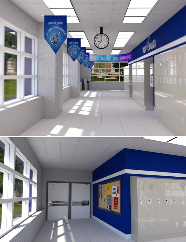 00 main school hallway daz3d