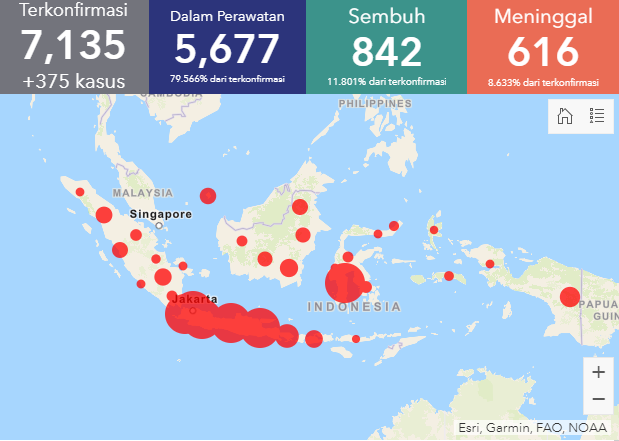 Update Covid-19 di Indonesia, Selasa (21/4/2020).