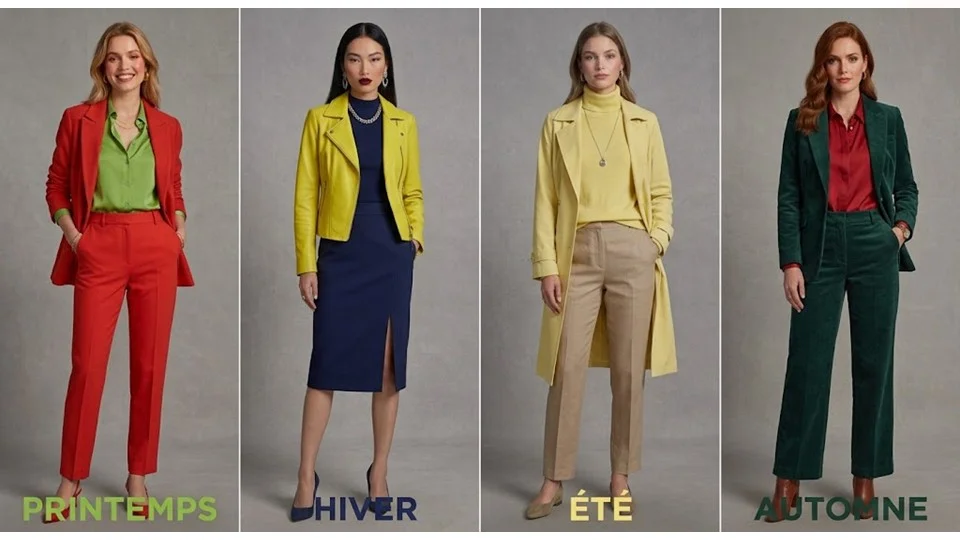 exemple de tenue avec des couleurs complémentaires en association de vetements pour les 4 saisons de colorimetrie femme. blog image 33